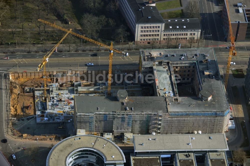 Leipzig von oben - Baustelle des Neubauprojekt LKG Carré in Leipzig im Bundesland Sachsen