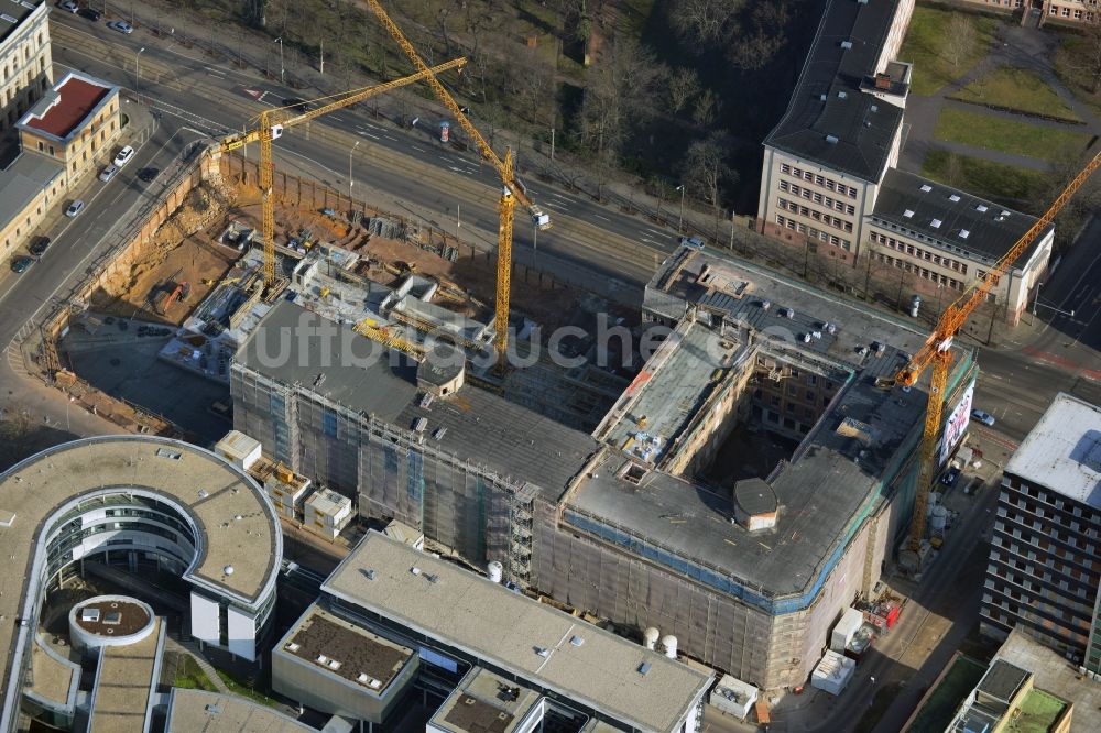 Leipzig aus der Vogelperspektive: Baustelle des Neubauprojekt LKG Carré in Leipzig im Bundesland Sachsen