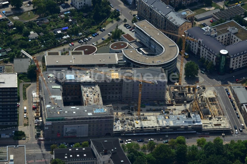 Luftbild Leipzig - Baustelle des Neubauprojekt LKG Carré in Leipzig im Bundesland Sachsen