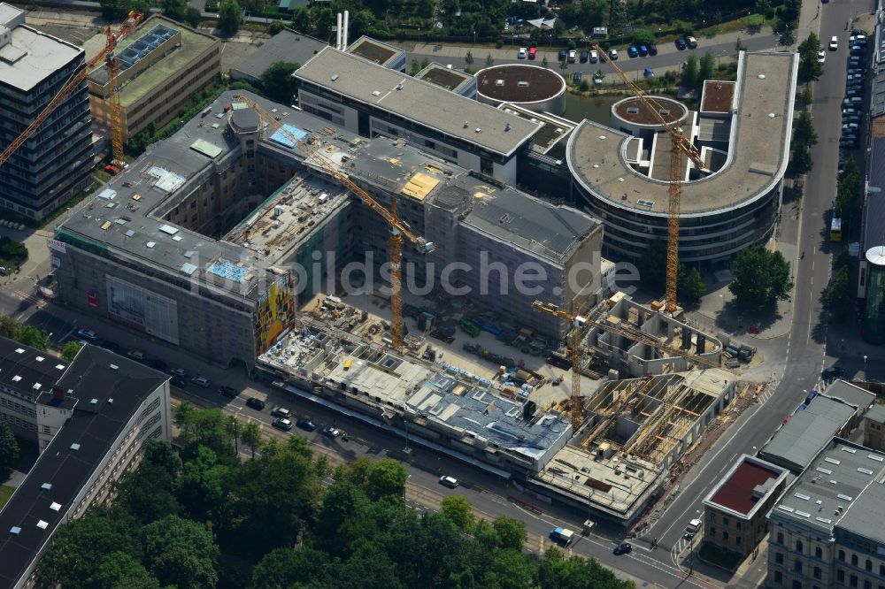 Luftaufnahme Leipzig - Baustelle des Neubauprojekt LKG Carré in Leipzig im Bundesland Sachsen