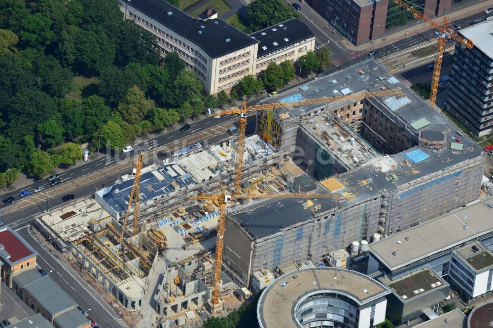 Leipzig aus der Vogelperspektive: Baustelle des Neubauprojekt LKG Carré in Leipzig im Bundesland Sachsen