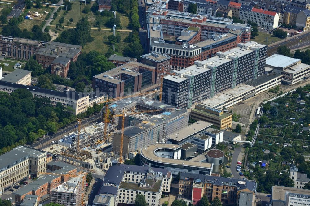 Leipzig aus der Vogelperspektive: Baustelle des Neubauprojekt LKG Carré in Leipzig im Bundesland Sachsen