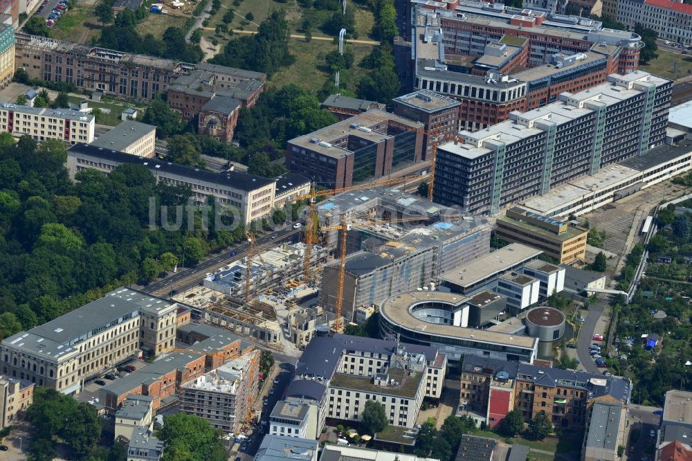 Luftbild Leipzig - Baustelle des Neubauprojekt LKG Carré in Leipzig im Bundesland Sachsen