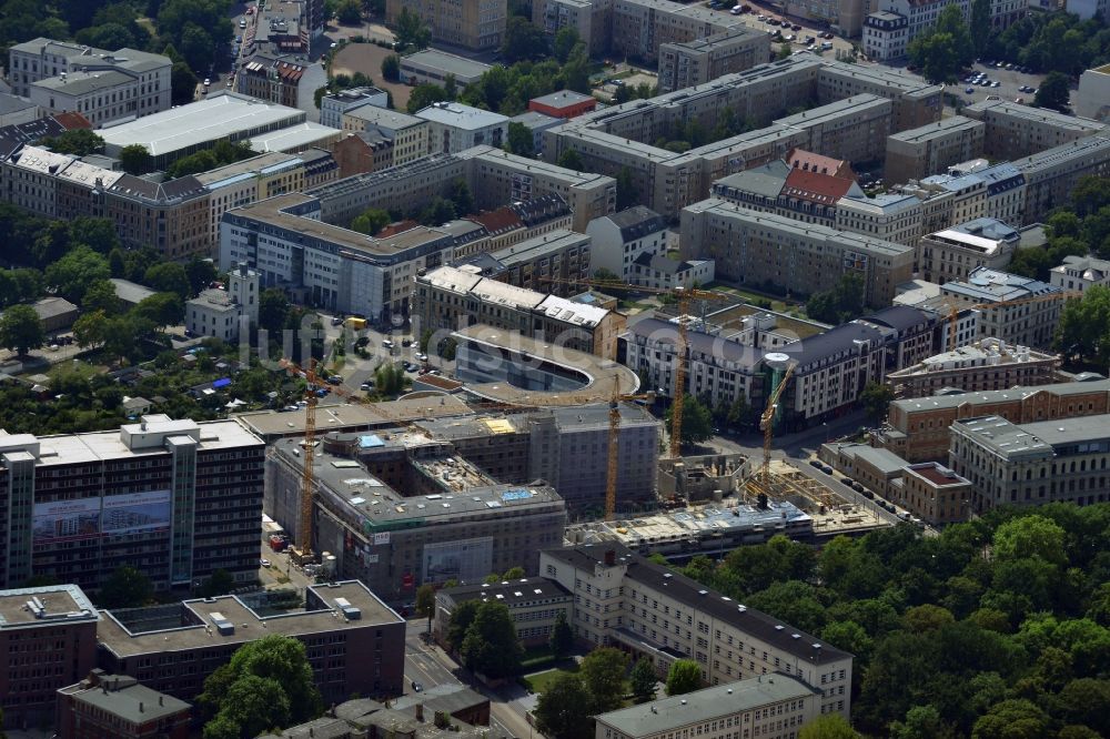 Leipzig aus der Vogelperspektive: Baustelle des Neubauprojekt LKG Carré in Leipzig im Bundesland Sachsen