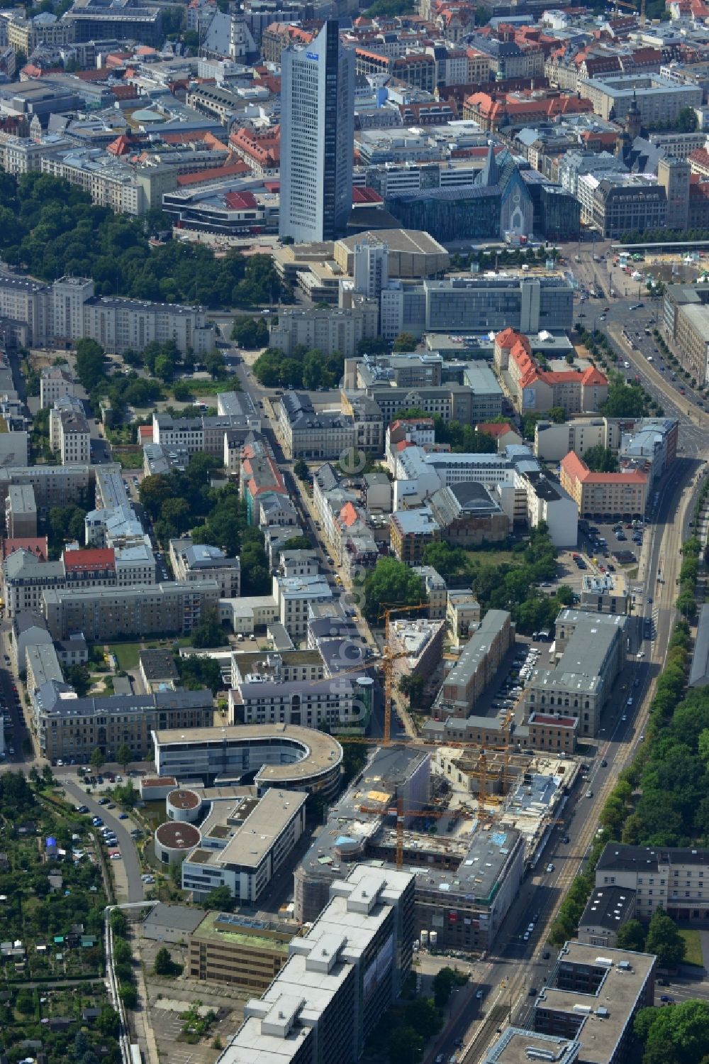 Luftaufnahme Leipzig - Baustelle des Neubauprojekt LKG Carré in Leipzig im Bundesland Sachsen