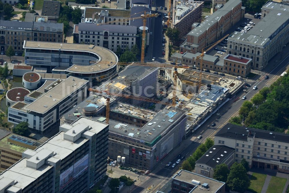 Leipzig von oben - Baustelle des Neubauprojekt LKG Carré in Leipzig im Bundesland Sachsen