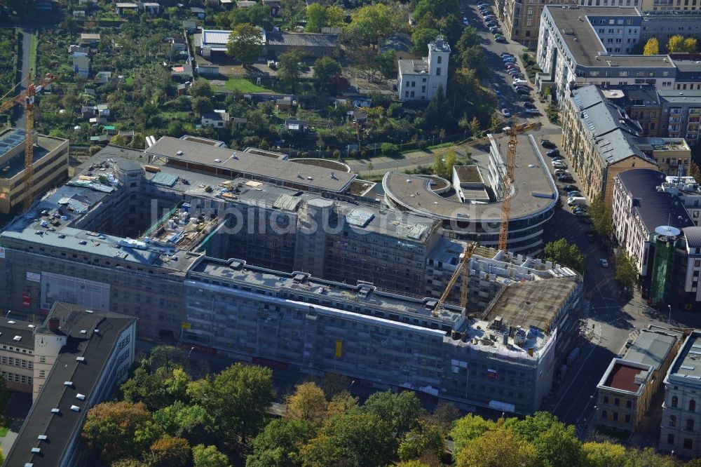 Leipzig aus der Vogelperspektive: Baustelle des Neubauprojekt LKG Carré in Leipzig im Bundesland Sachsen