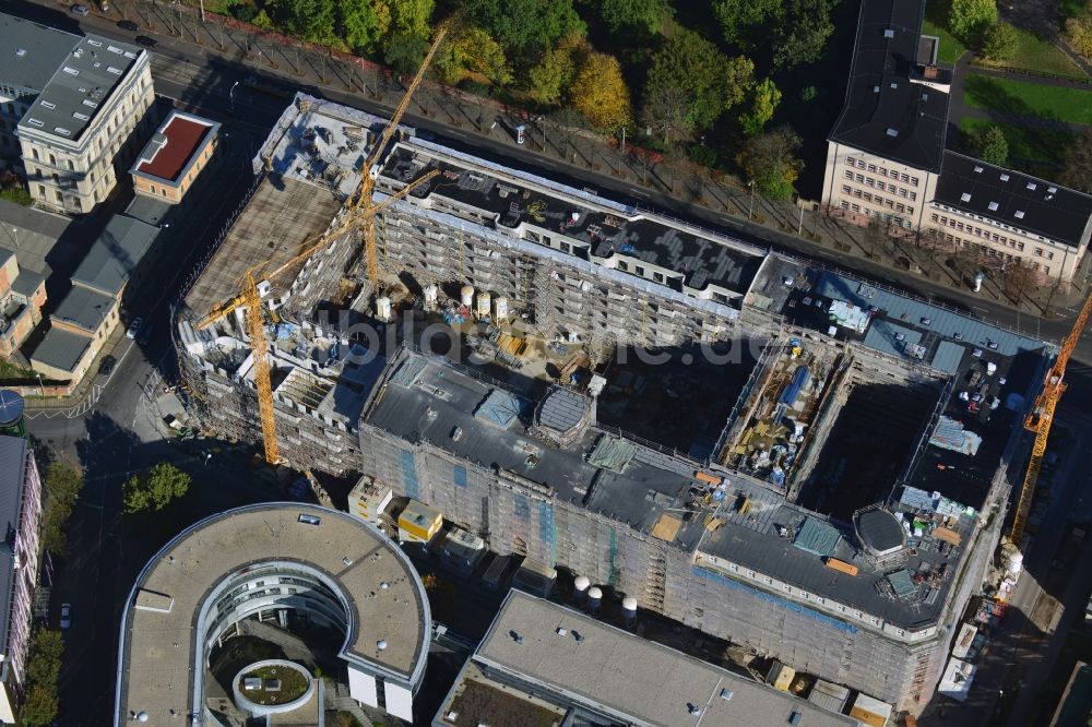 Leipzig von oben - Baustelle des Neubauprojekt LKG Carré in Leipzig im Bundesland Sachsen