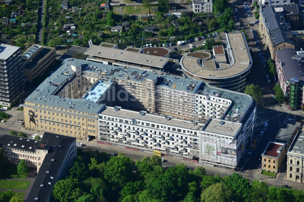 Luftbild Leipzig - Baustelle des Neubauprojekt LKG Carré in Leipzig im Bundesland Sachsen