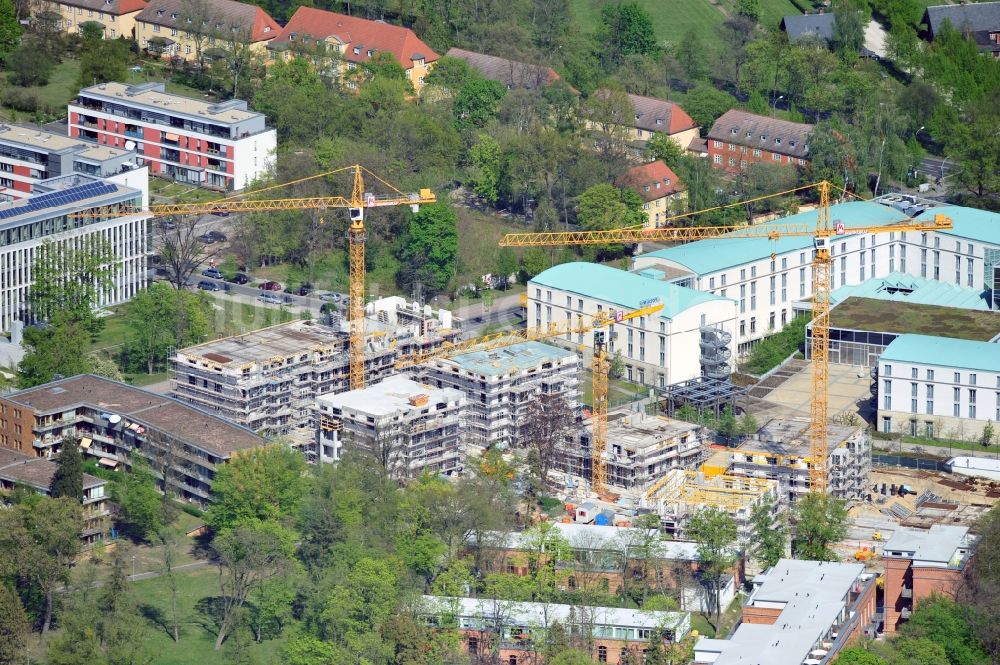 Potsdam aus der Vogelperspektive: Baustelle des Neubauprojektes Wohnen am Voltaireweg in Potsdam