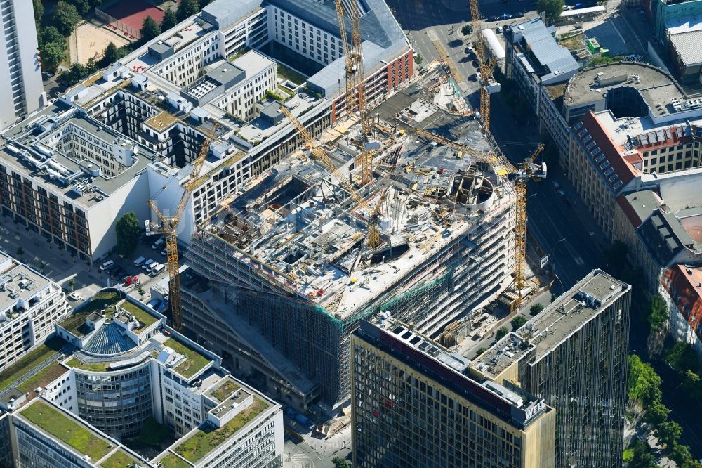 Luftbild Berlin - Baustelle des Neubaus Axel Springer Campus an der Krausenstraße - Schützenstraße in Berlin