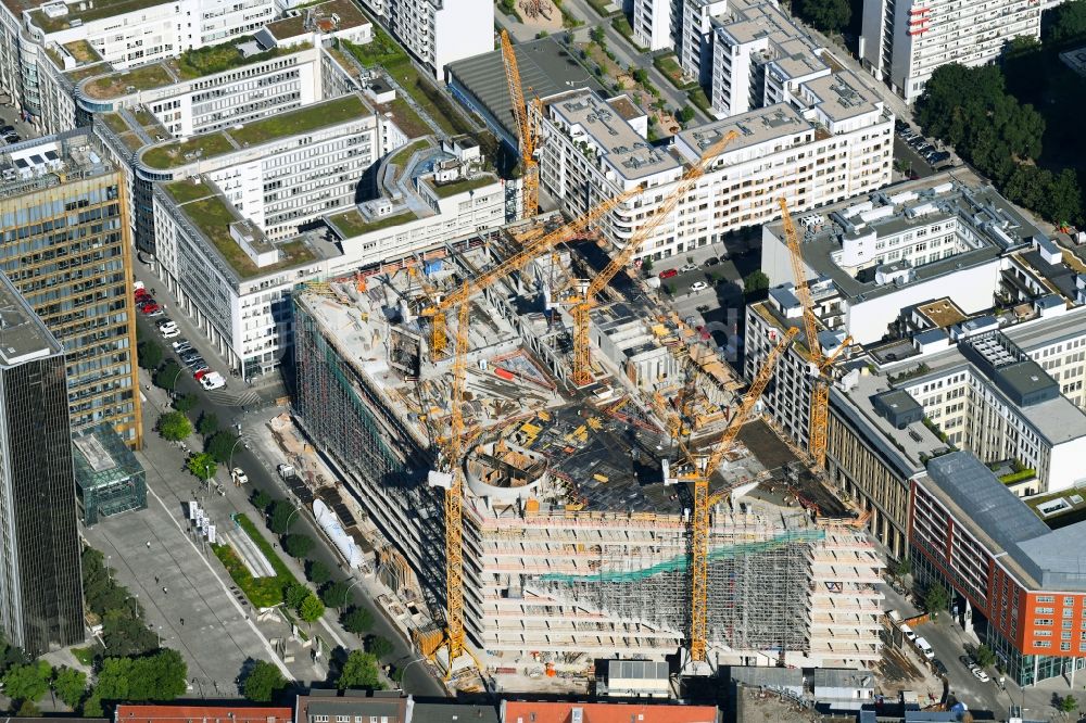 Luftbild Berlin - Baustelle des Neubaus Axel Springer Campus an der Krausenstraße - Schützenstraße in Berlin