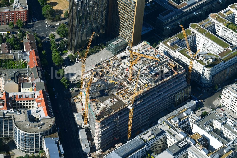 Luftbild Berlin - Baustelle des Neubaus Axel Springer Campus an der Krausenstraße - Schützenstraße in Berlin