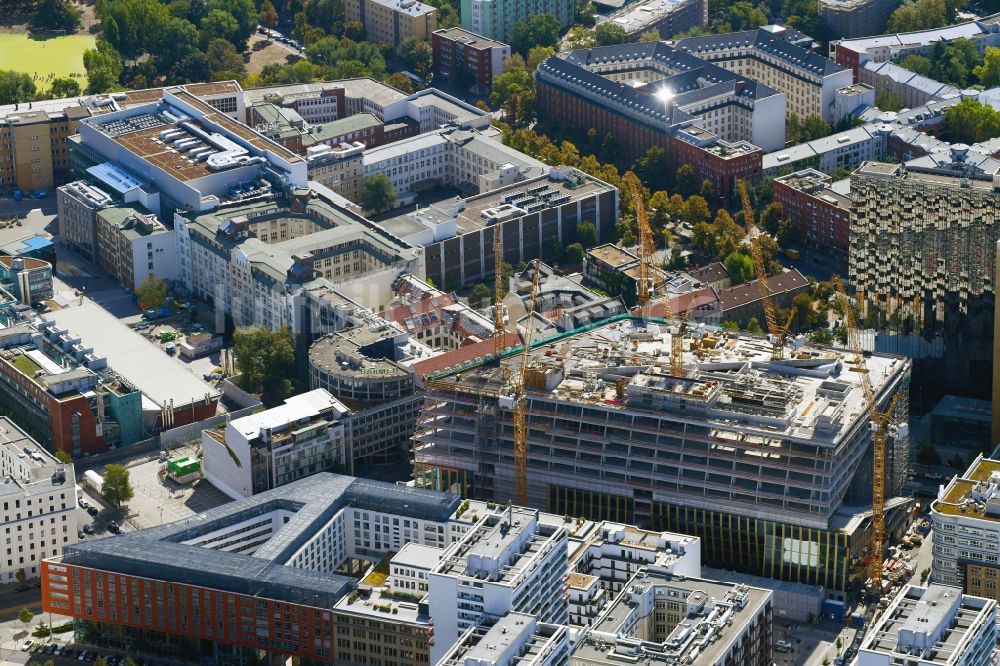 Luftaufnahme Berlin - Baustelle des Neubaus Axel Springer Campus an der Krausenstraße - Schützenstraße in Berlin