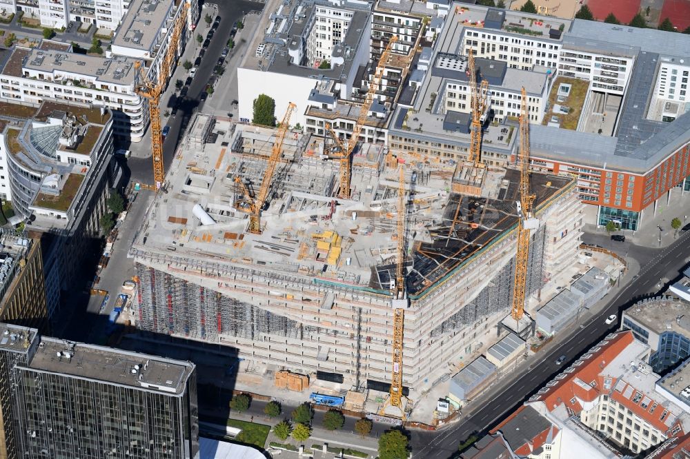 Luftbild Berlin - Baustelle des Neubaus Axel Springer Campus an der Krausenstraße - Schützenstraße in Berlin