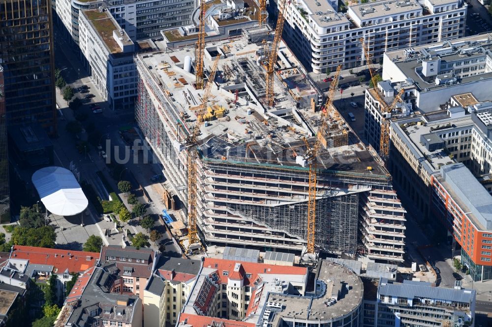 Luftaufnahme Berlin - Baustelle des Neubaus Axel Springer Campus an der Krausenstraße - Schützenstraße in Berlin