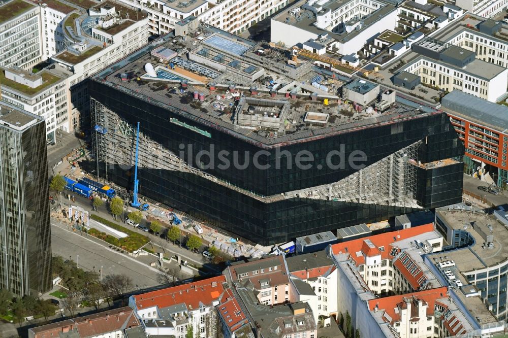 Luftbild Berlin - Baustelle des Neubaus Axel Springer Campus an der Krausenstraße - Schützenstraße in Berlin