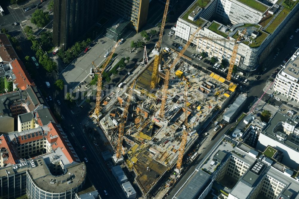 Berlin von oben - Baustelle des Neubaus Axel Springer Campus - OMA an der Krausenstraße - Schützenstraße in Berlin