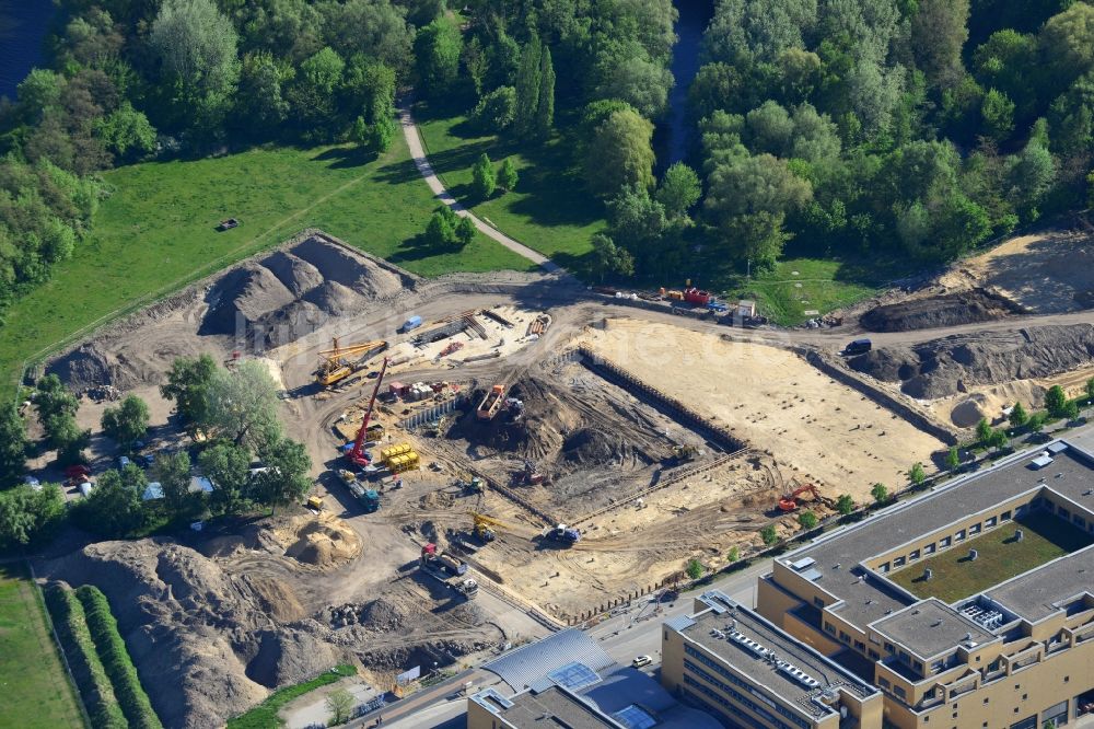 Luftbild Potsdam - Baustelle eines Neubaus in Potsdam im Bundesland Brandenburg