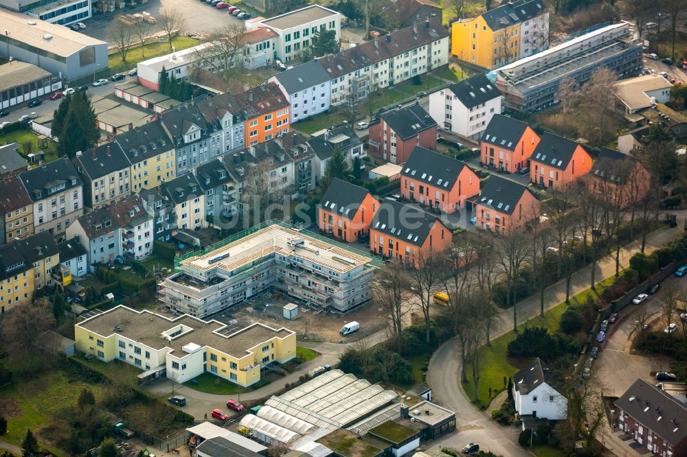 Witten von oben - Baustelle eines Neubaus im Wohngebiet im Johannes-Busch-Weg in Witten im Bundesland Nordrhein-Westfalen