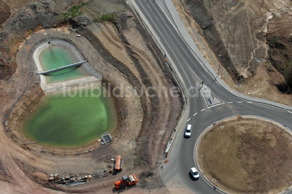 Eisenach aus der Vogelperspektive: Baustelle neue Anschlussstelle Eisenach-West A4