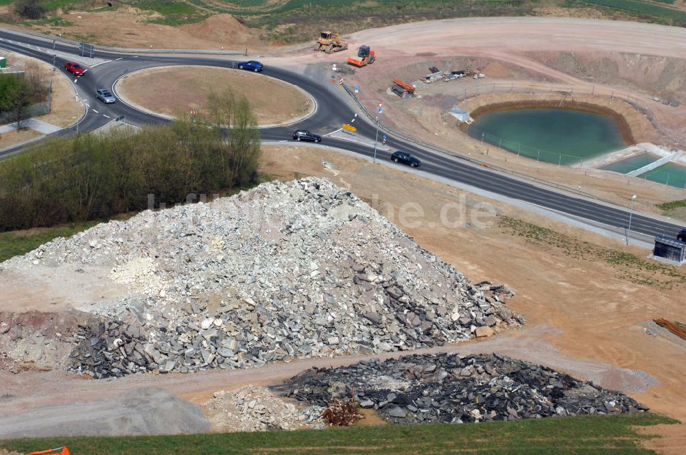 Luftbild Eisenach - Baustelle neue Anschlussstelle Eisenach-West A4