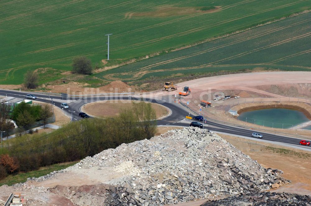 Luftaufnahme Eisenach - Baustelle neue Anschlussstelle Eisenach-West A4