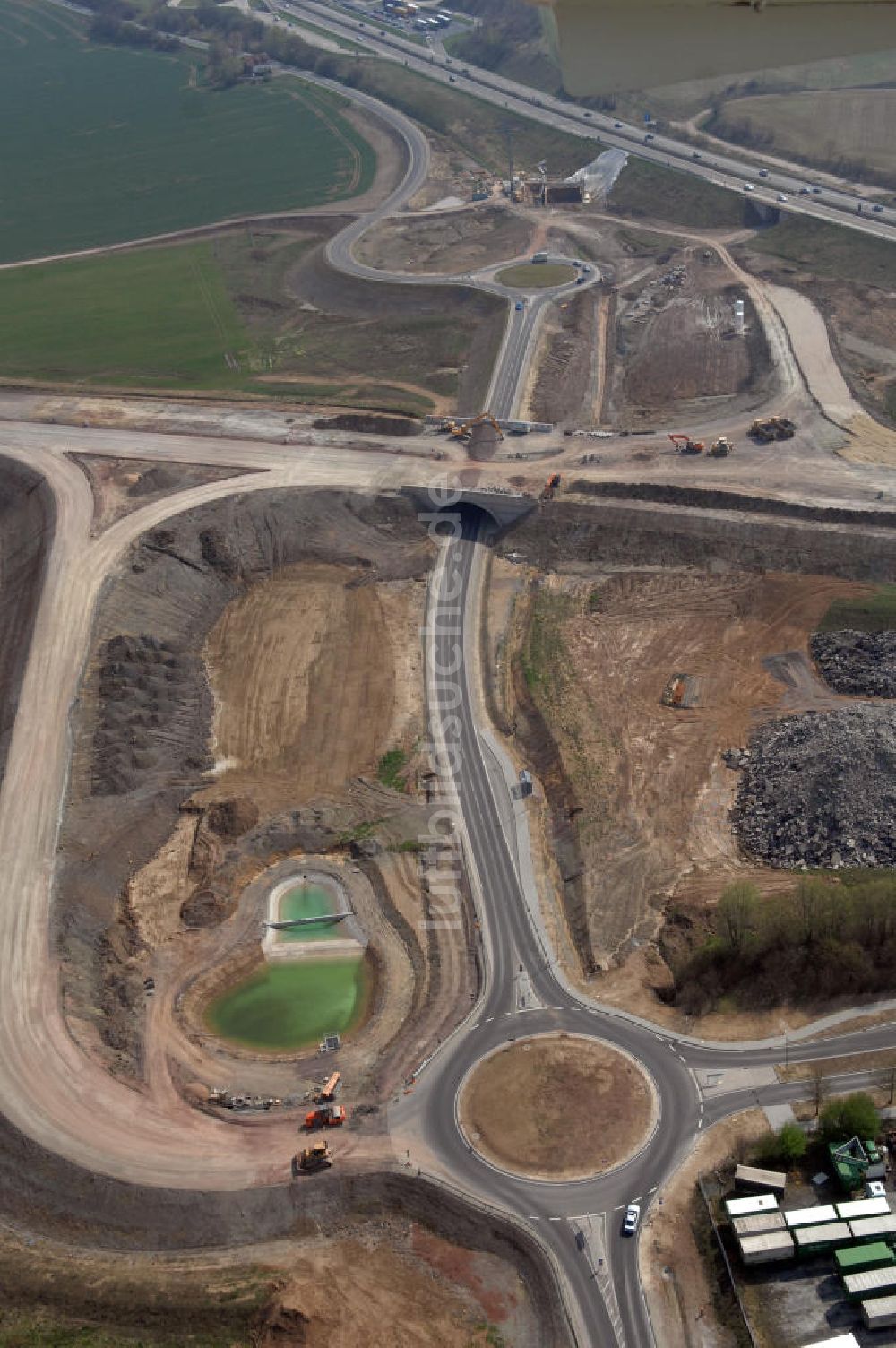 Luftaufnahme Eisenach - Baustelle neue Anschlussstelle Eisenach-West A4