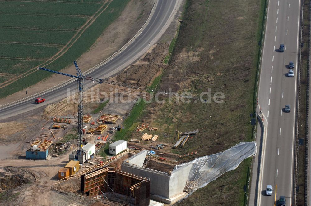 Luftbild Eisenach - Baustelle neue Anschlussstelle Eisenach-West A4