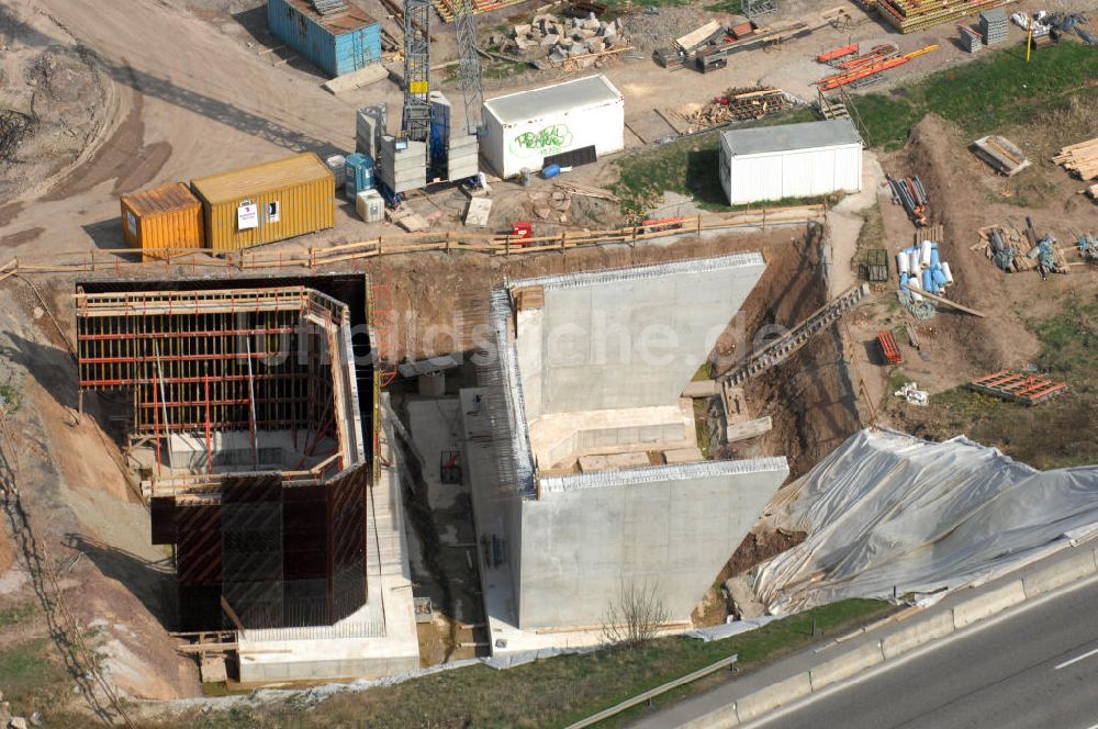 Luftaufnahme Eisenach - Baustelle neue Anschlussstelle Eisenach-West A4