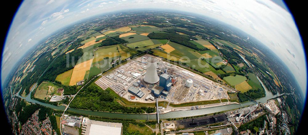 Luftbild Datteln - Baustelle des neue Steinkohlekraftwerk Datteln am Dortmund-Ems-Kanal