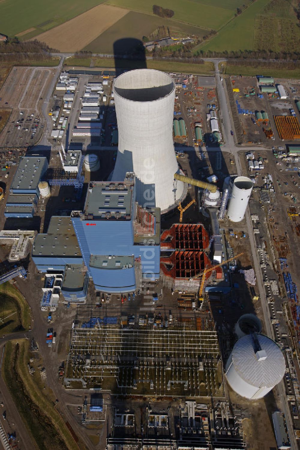 Luftbild Datteln - Baustelle des neue Steinkohlekraftwerk Datteln am Dortmund-Ems-Kanal