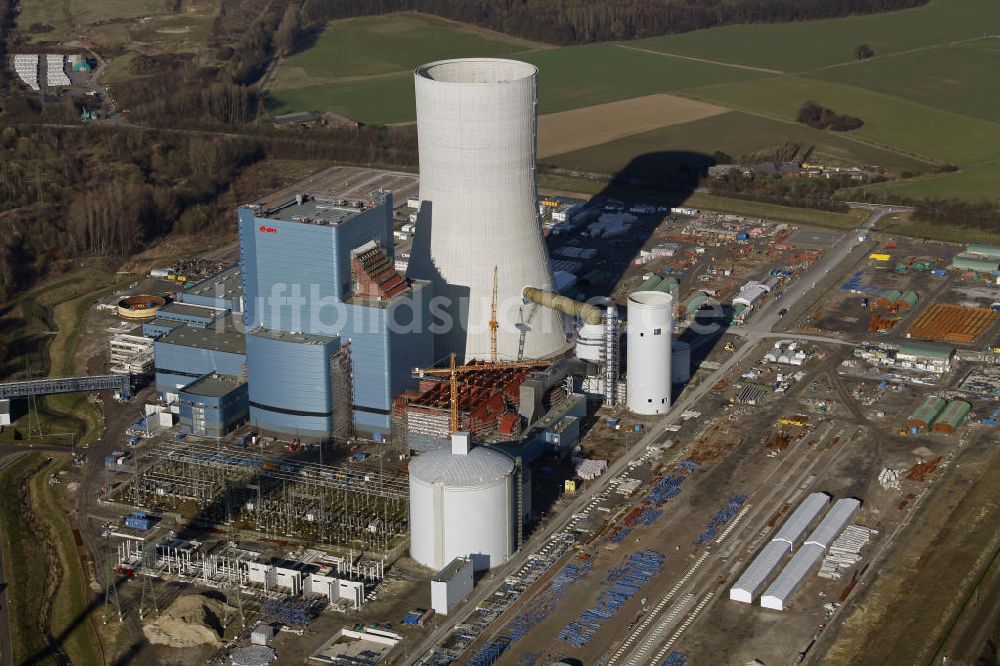 Luftbild Datteln - Baustelle des neue Steinkohlekraftwerk Datteln am Dortmund-Ems-Kanal