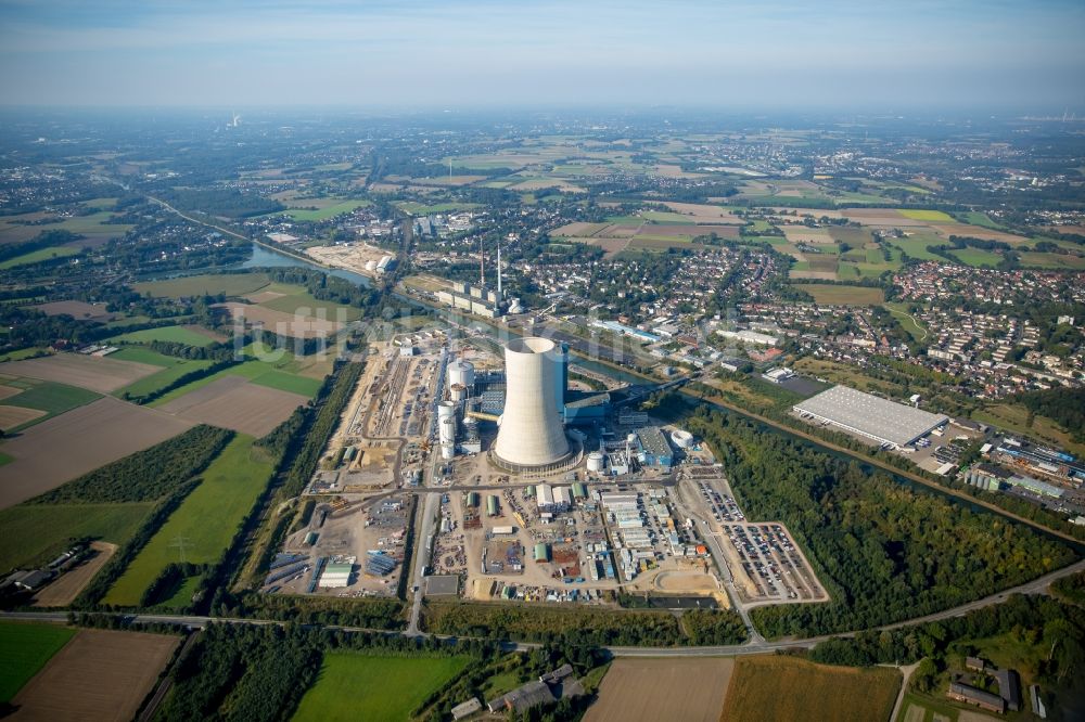 Luftbild Datteln - Baustelle des neue Steinkohlekraftwerk Datteln am Dortmund-Ems-Kanal im Bundesland Nordrhein-Westfalen