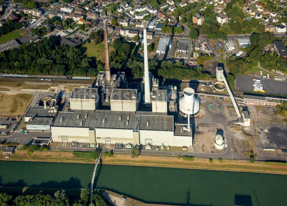 Luftaufnahme Datteln - Baustelle des neue Steinkohlekraftwerk Datteln am Dortmund-Ems-Kanal im Bundesland Nordrhein-Westfalen