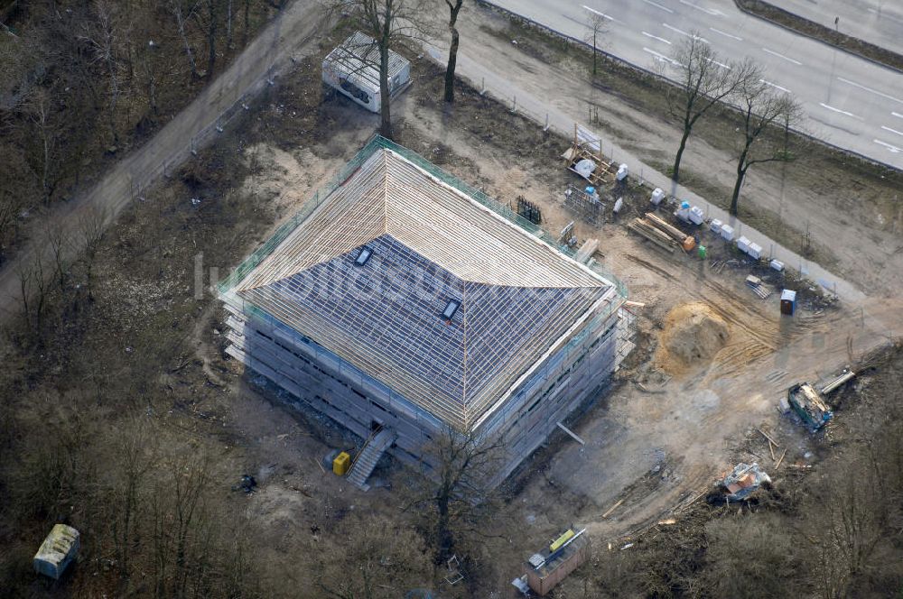 Hoppegarten aus der Vogelperspektive: Baustelle des neuen China-Restaurants an der B1 in Hoppegarten