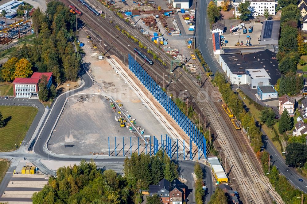 Luftbild Kreuztal - Baustelle des neuen Containerterminal. in Kreuztal im Bundesland Nordrhein-Westfalen