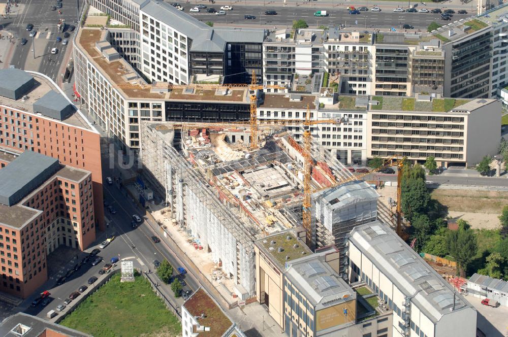 Berlin aus der Vogelperspektive: Baustelle für den neuen Dienstsitz des Bundesministeriums für Umwelt, Naturschutz und Reaktorsicherheit (BMU) in Berlin-Mitte