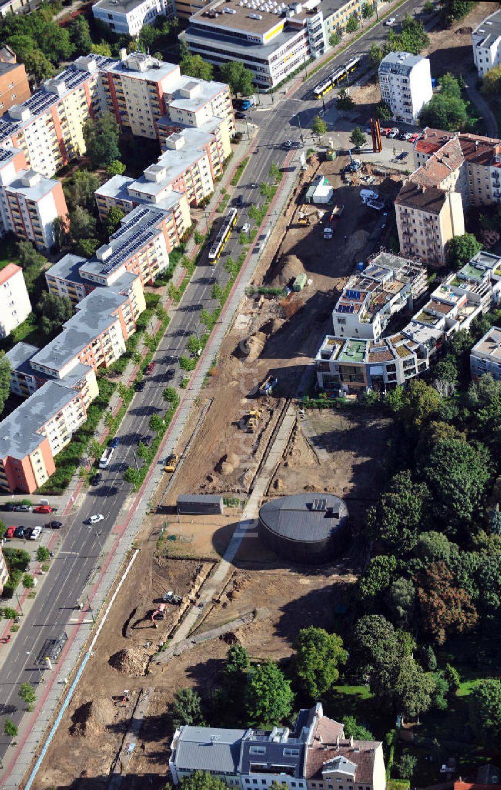 Berlin von oben - Baustelle des neuen Gedänkstättenareasl Berlin-Mitte