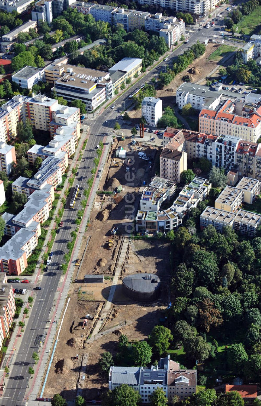 Luftbild Berlin - Baustelle des neuen Gedänkstättenareasl Berlin-Mitte