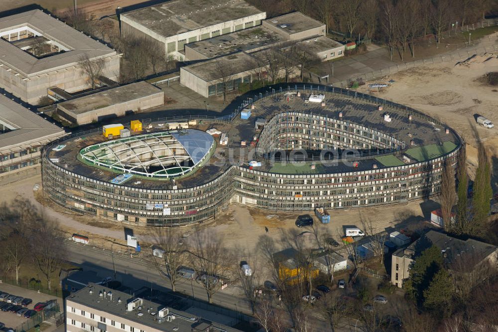 Bochum von oben - Baustelle des Neuen Gymnasiums in Bochum