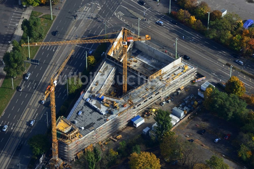 Leipzig aus der Vogelperspektive: Baustelle der neuen Propsteikirche St. Trinitatis in der Innenstadt von Leipzig im Bundesland Sachsen