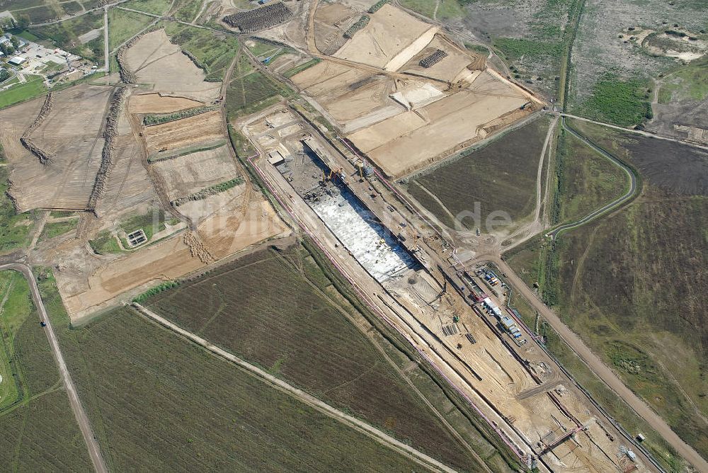 Luftbild Schönefeld - Baustelle des neuen Terminals am Flughafen Schönefeld (BBI)