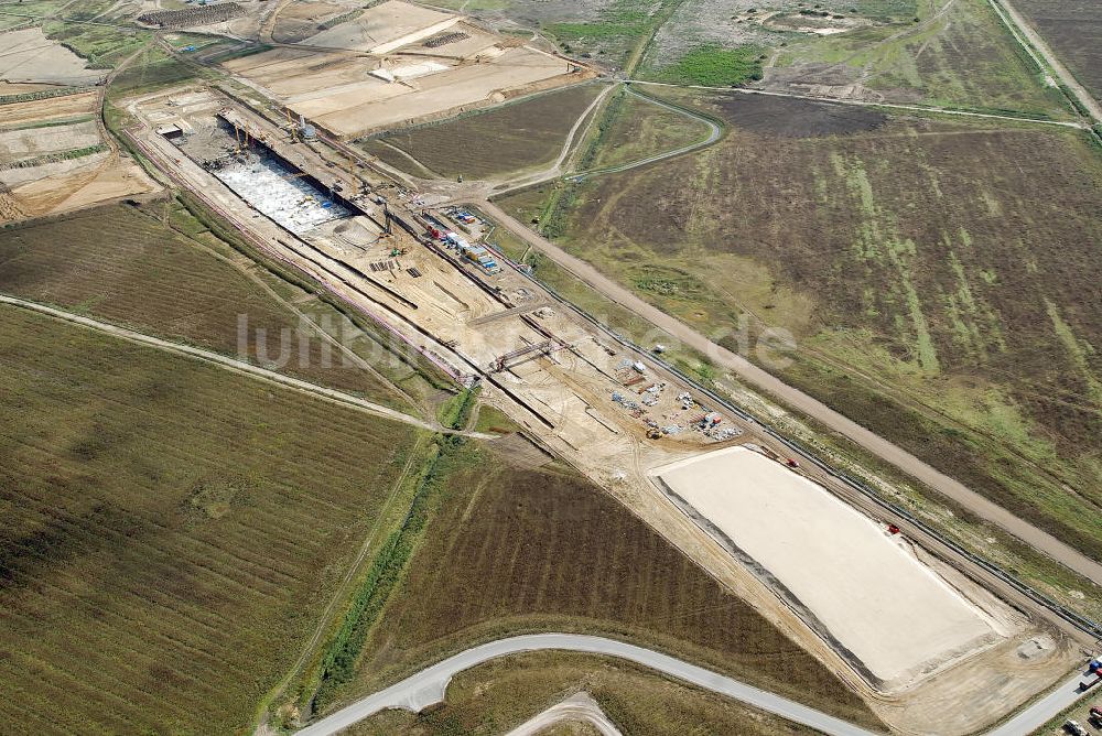 Luftaufnahme Schönefeld - Baustelle des neuen Terminals am Flughafen Schönefeld (BBI)