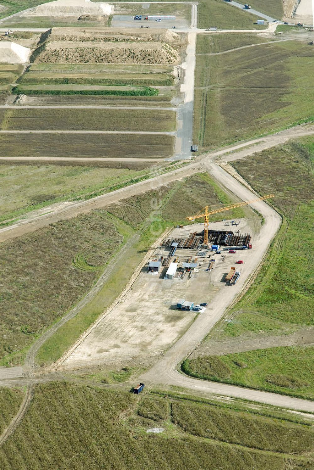 Luftbild Schönefeld - Baustelle des neuen Terminals am Flughafen Schönefeld (BBI)