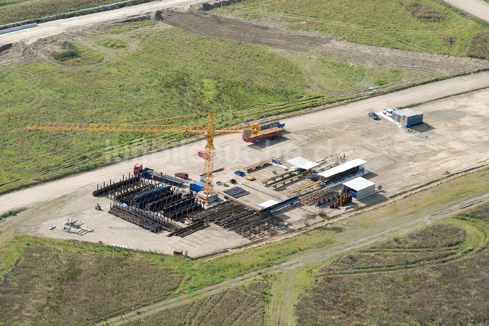 Luftaufnahme Schönefeld - Baustelle des neuen Terminals am Flughafen Schönefeld (BBI)