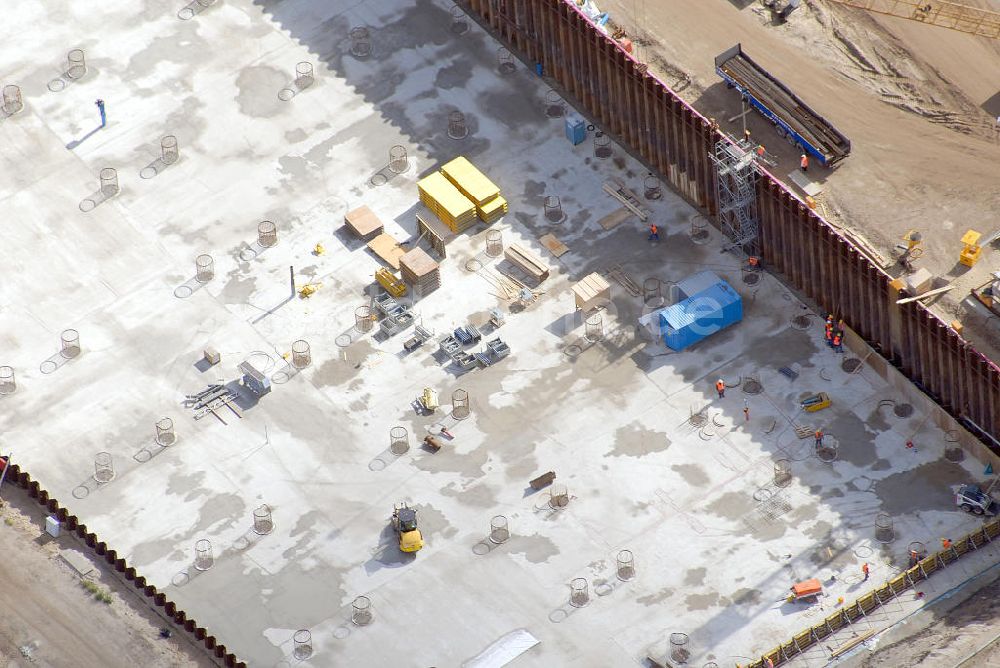 Luftbild Schönefeld - Baustelle des neuen Terminals am Flughafen Schönefeld (BBI)