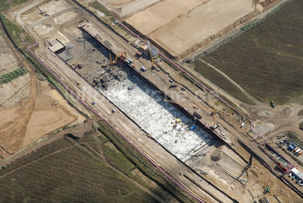 Luftbild Schönefeld - Baustelle des neuen Terminals am Flughafen Schönefeld (BBI)