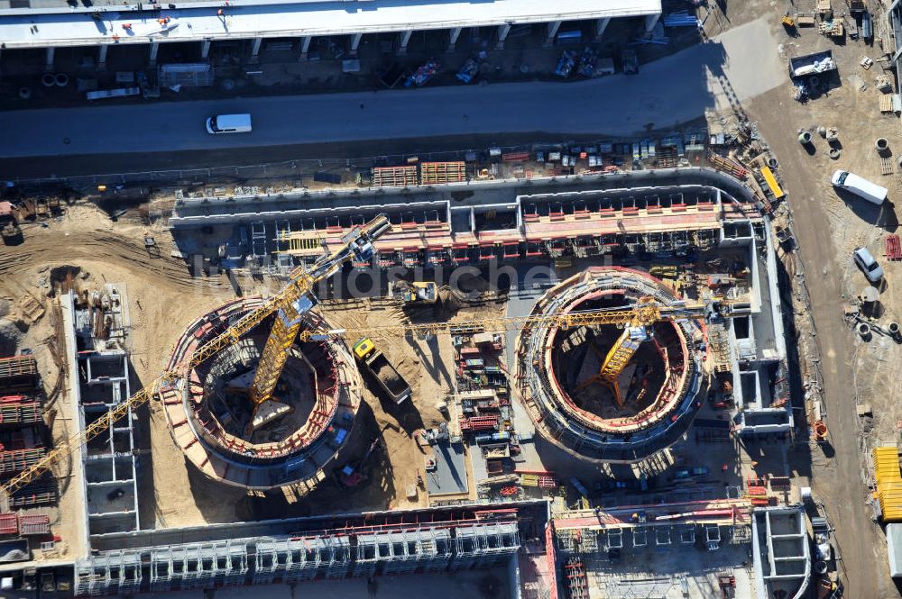 Luftaufnahme Schönefeld - Baustelle des neuen Terminals am Flughafen Schönefeld (BBI)