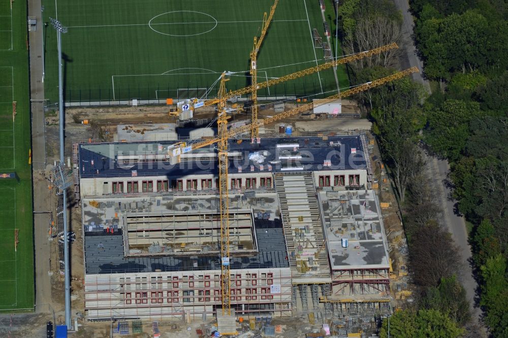 Leipzig von oben - Baustelle des neuen Trainingszentrums des RB Leipzig im Bundesland Sachsen